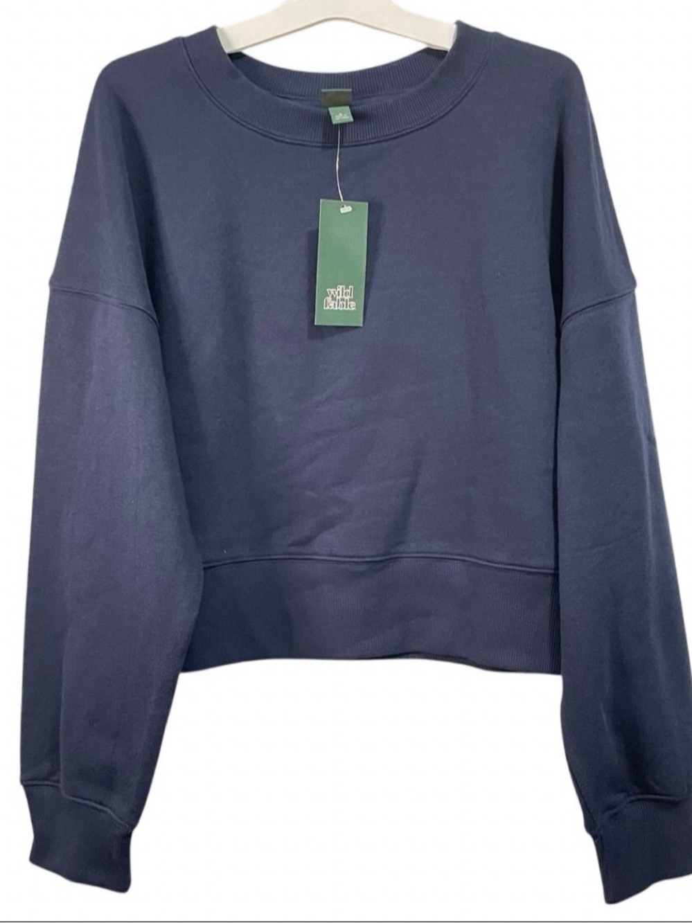 wild fable Navy Cropped Crew Sweatshirt